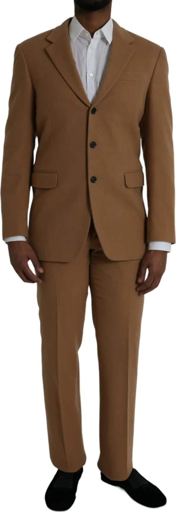 Brown Cashmere 2 Piece Single Breasted Suit