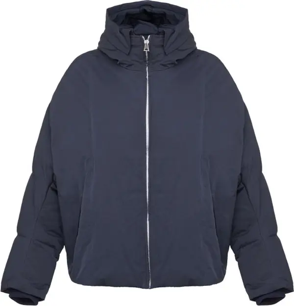 Blue Polyamide Full-Length Jacket