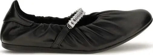 Black Calf Leather Bos Taurus Ballet Flats