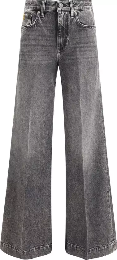 Gray Cotton Relaxed Fit Jeans