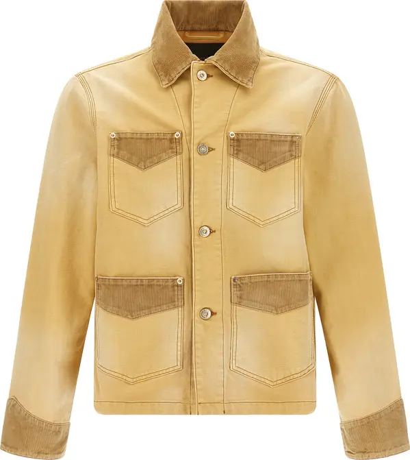 Beige Cotton Denim Jacket
