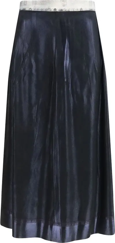 Blue Acetate Midi Skirt