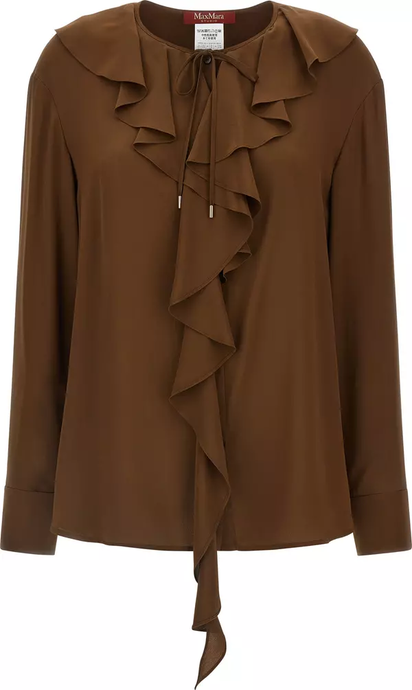 Brown Silk Blouse