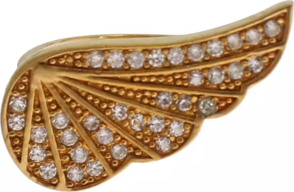 Womens Clear CZ Gold 925 Silver Authentic Ring