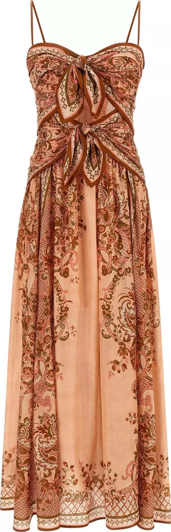 Multicolor Silk Midi Dress