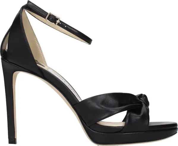 Black Leather Platform Sandals