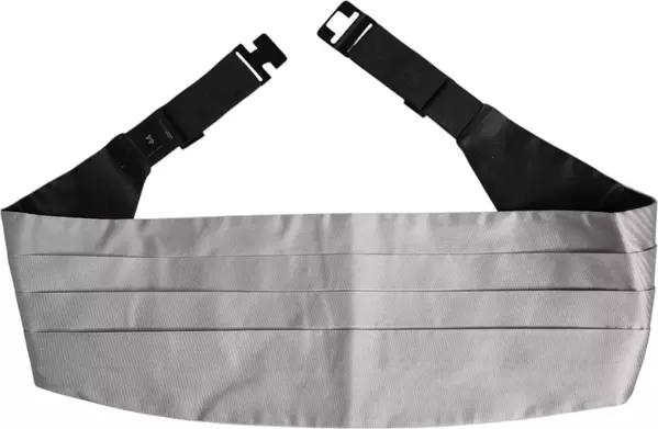 Gray Men 100% Silk Belt Wide Waist Cummerbund