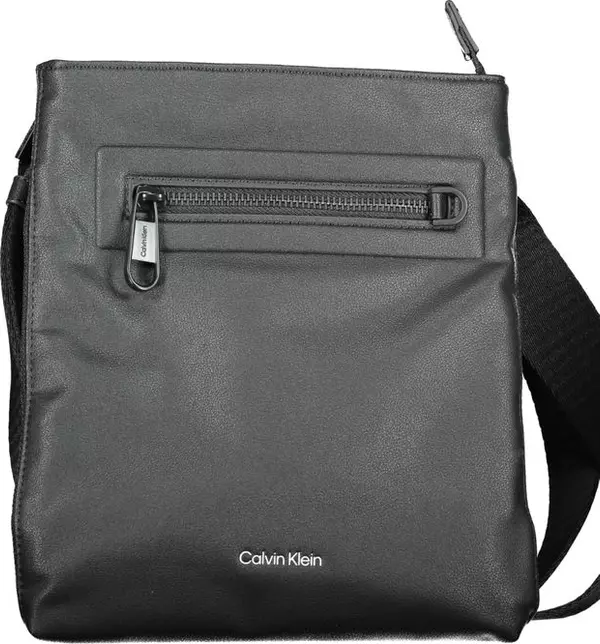 Black Polyester Men's Shoulder Bag
