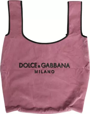 Pink Cotton Velvet DG MILANO Shoulder Shopping Borse Bag