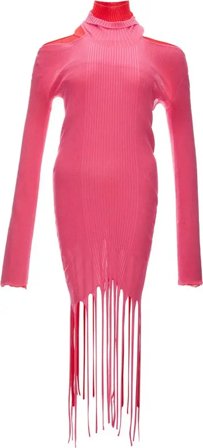 Pink Cotton Casual Dress