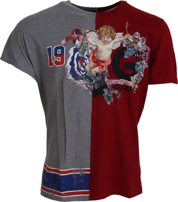 Red Gray Two Model DG Angel Crewneck  T-shirt