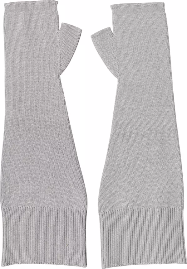 Gray Virgin Wool Knitted Fingerless Men Gloves