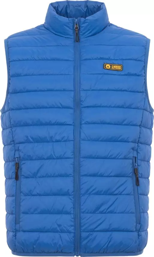 Blue Polyester Men Sleeveless Jacket