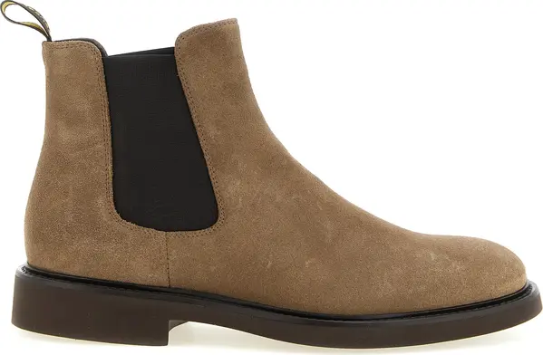 Beige Lamb Leather Ankle Boots