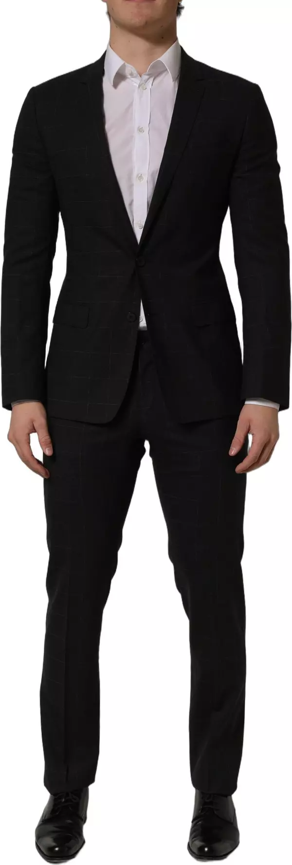 Dark Gray Wool Slim Fit Formal 2 Piece Men Suit