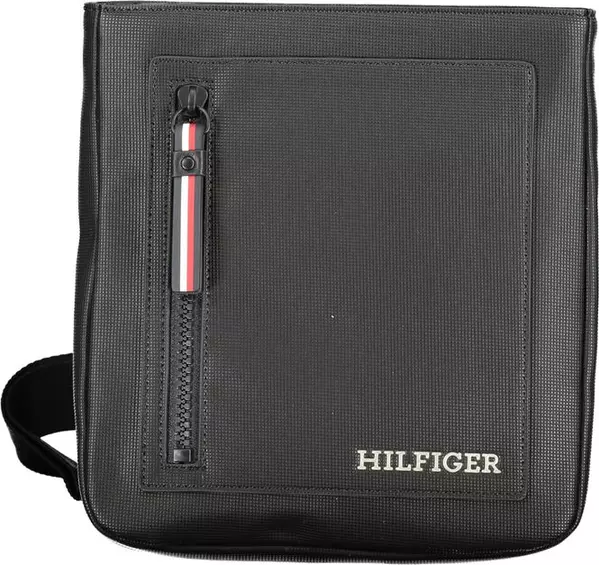 Black Polyurethane Men Shoulder Bag
