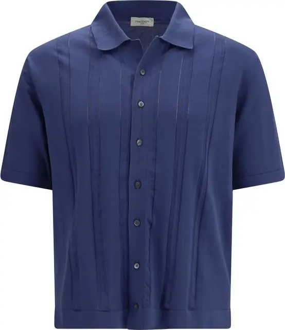 Blue Cotton Polo Shirt