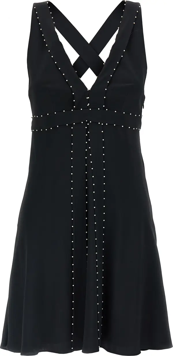 Black Acetate Short Dress