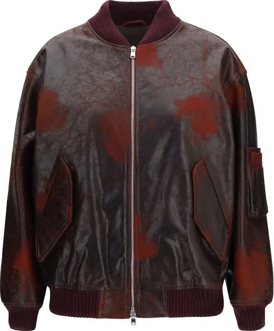 Bordeaux Leather Bomber