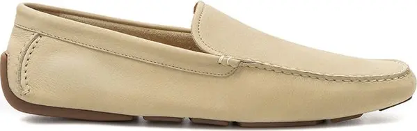 Beige Leather Moccassin