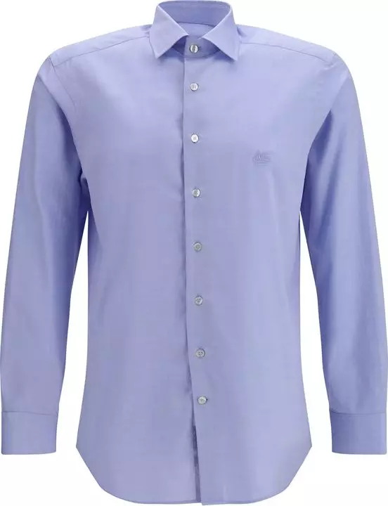 Blue Cotton Dress Shirt