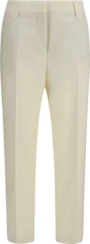 Beige Wool Oves Aries Cropped Pants