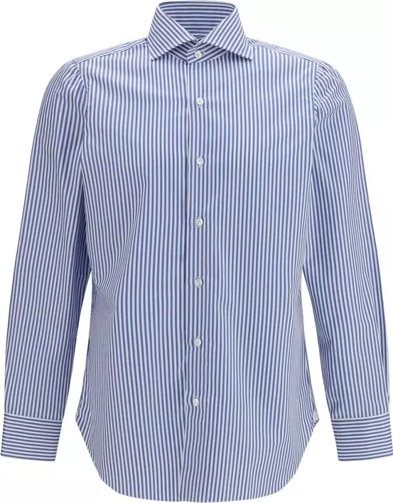 Blue Cotton Pattern Shirt