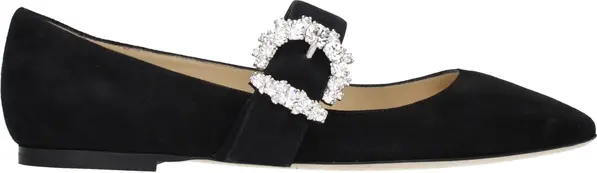 Black Leather Ballet Flats