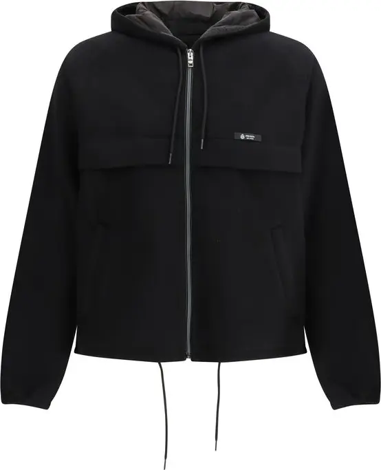 Black Polyester Shell Jacket
