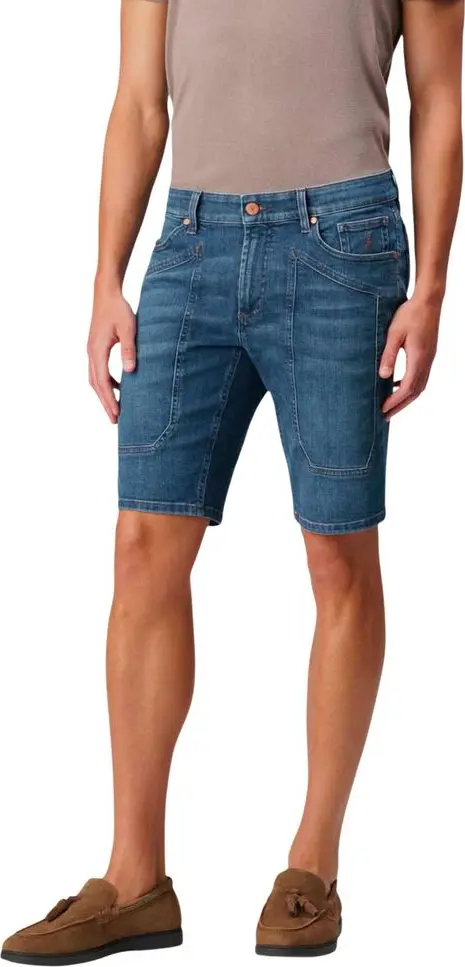 Blue Recycled Cotton Bermuda Shorts