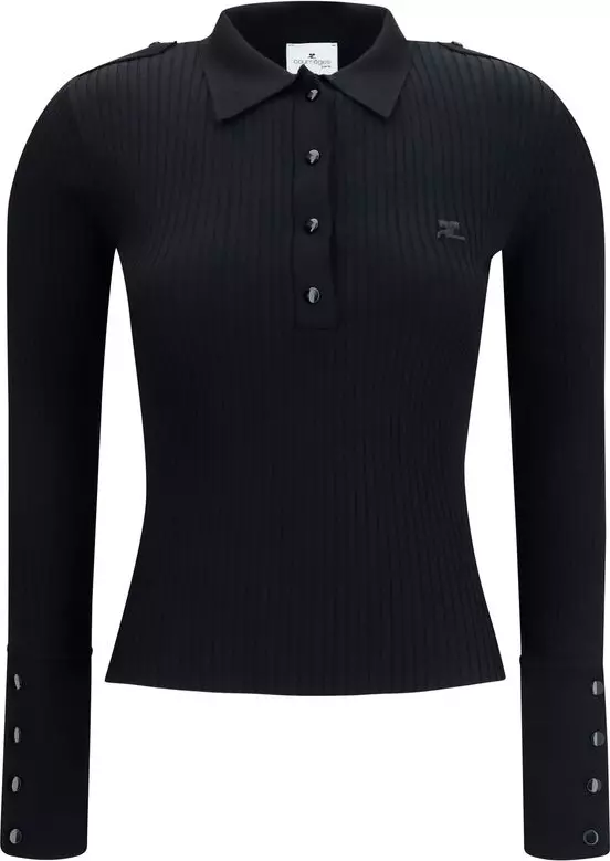 Black Viscose Polo Shirt