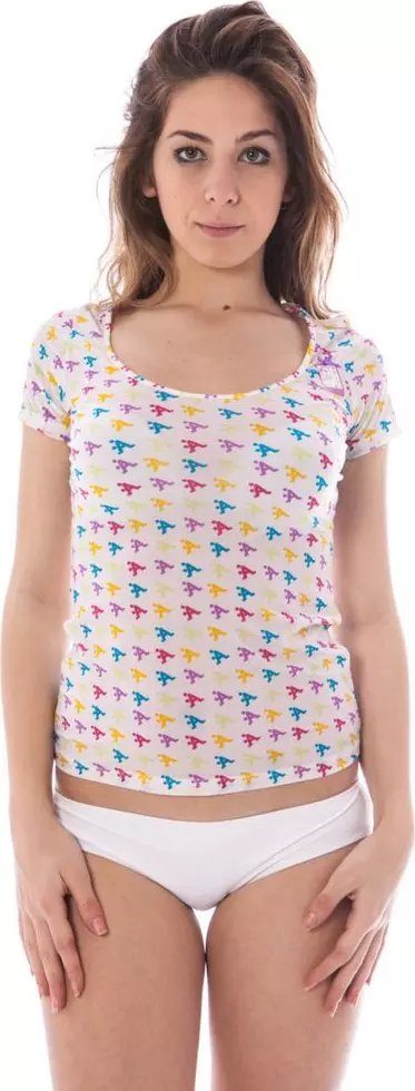 Bianco Nylon Women T-Shirt