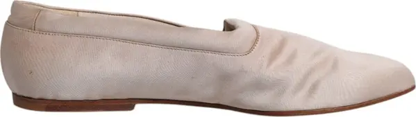Beige Fabric Slip On Ballerina Flats Shoes