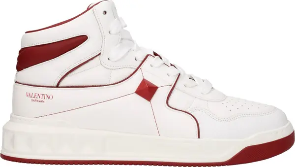 White Leather High Top Sneakers