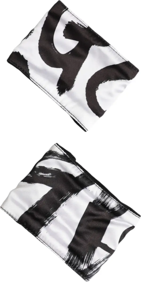 Black White DG Logo Silk 1 Pair Wristband