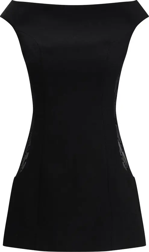 Black Wool Casual Dress