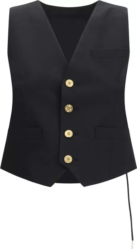 Black Polyester Waistcoat
