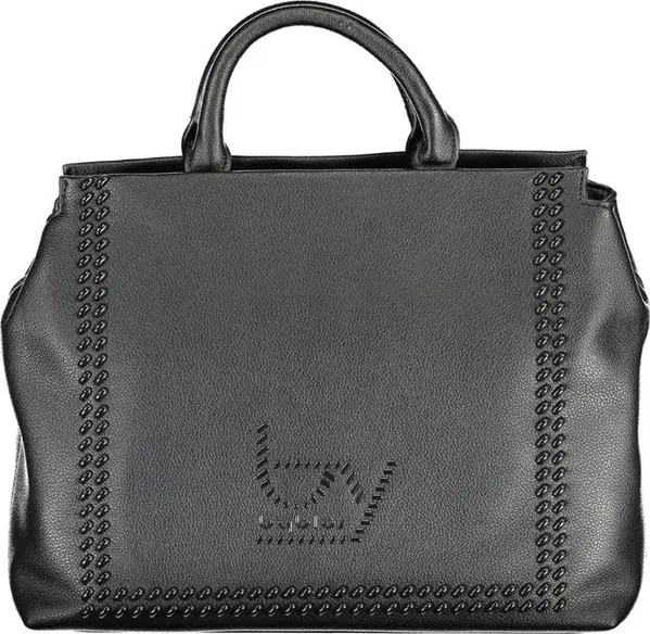 Black Polyurethane Women Handbag