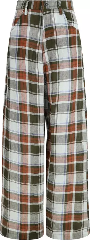 Red Linen Casual Pants