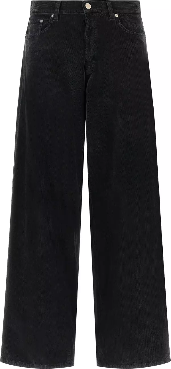Black Cotton Flared Jeans