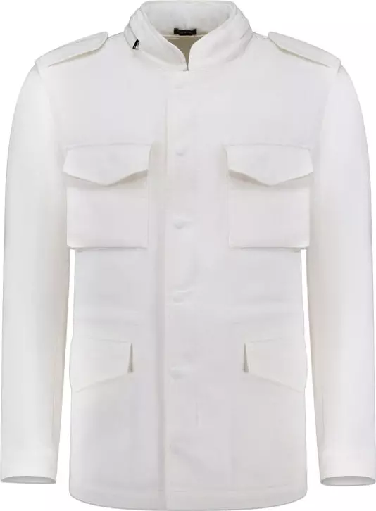 White Cotton Full-Length Jacket