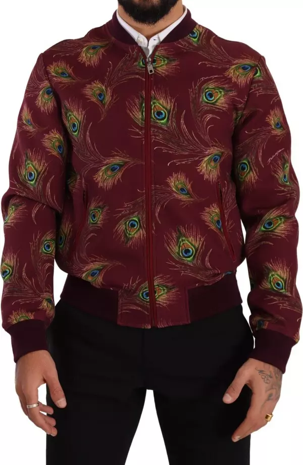 Red Peacock Polyester Stretch Full Zip Jacket