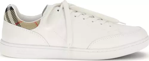 White Calf Leather Bos Taurus Low Top Sneakers