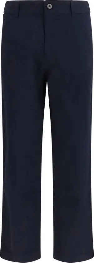 Blue Cotton Casual Pants