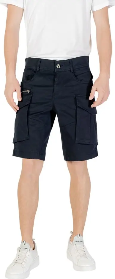 Blue Cotton Bermuda Shorts