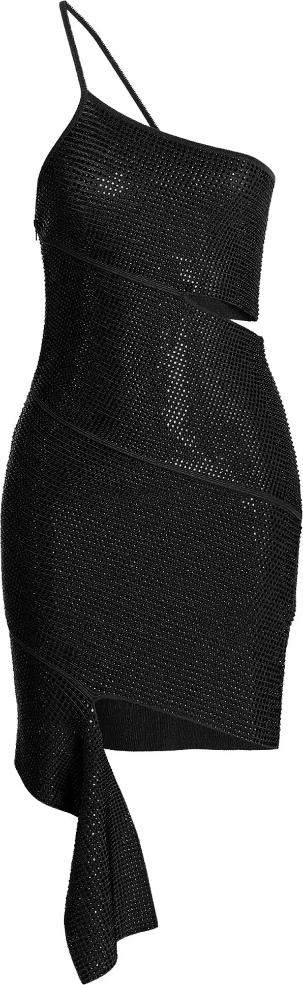 Black Viscose Short Dress