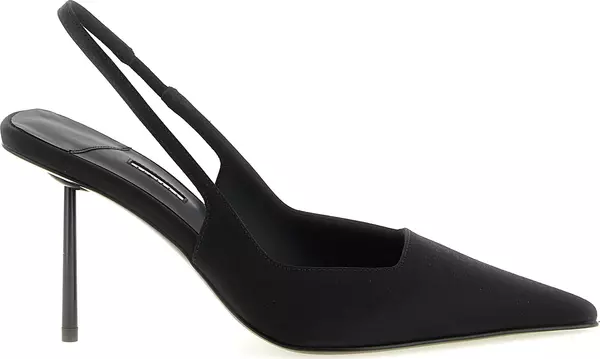 Black Viscose High Heel Pumps