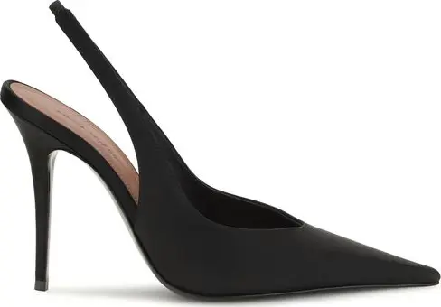 Black Satin High Heel Pumps