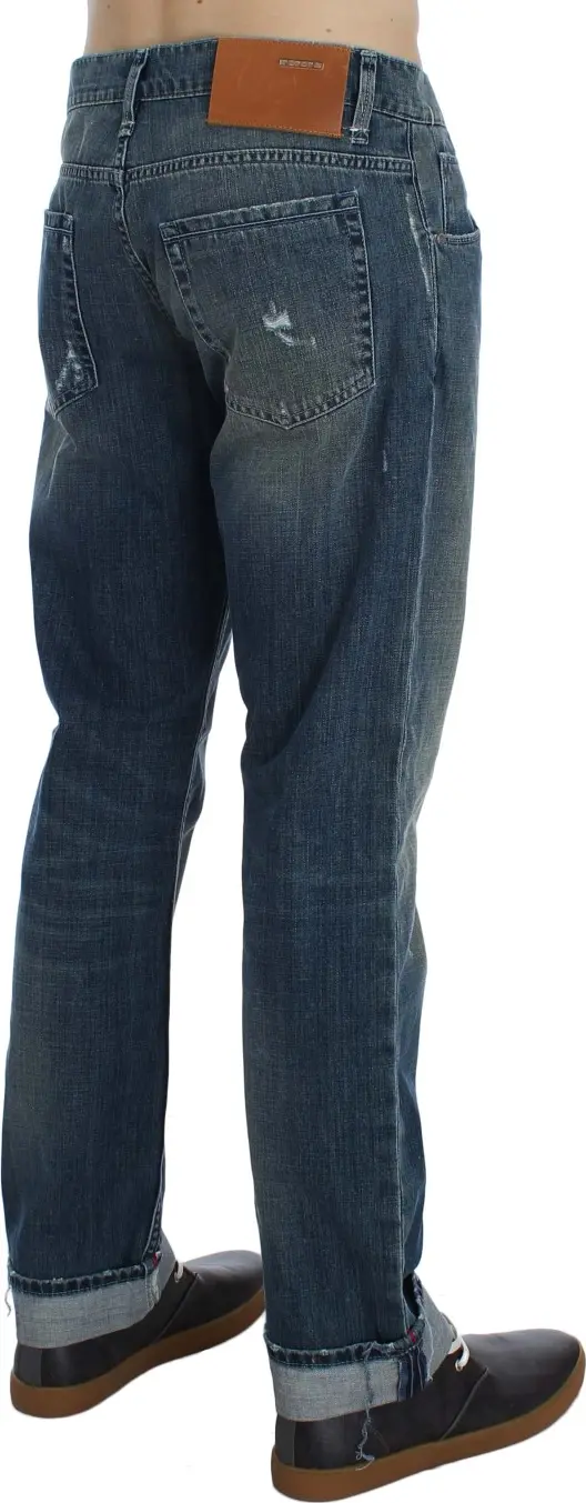 Blue Wash Cotton Denim Regular Fit Jeans