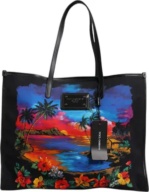 Multicolor Graphic Printed Top Handle Shopping Tote Bag